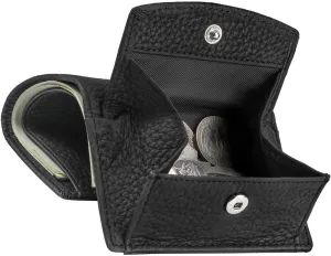 RFID Small Leather Wallet for Men & Women with Coin Pouch Compact Trifold Mini Pocket Wallet with Cash Slot and Card Holders (Black)