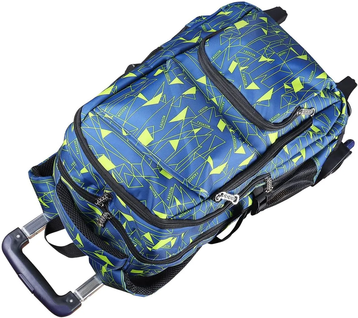 Rolling High-Capacity School Bag Backpacks for Students Climbing Stairs Six Wheels Yellow