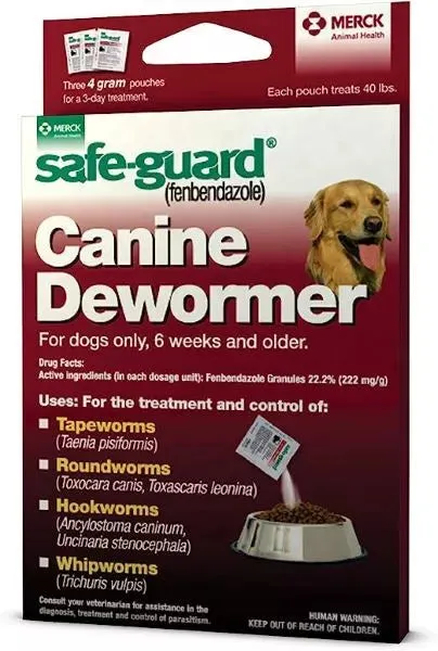 Safe-Guard - Canine Dewormer - Three pouches
