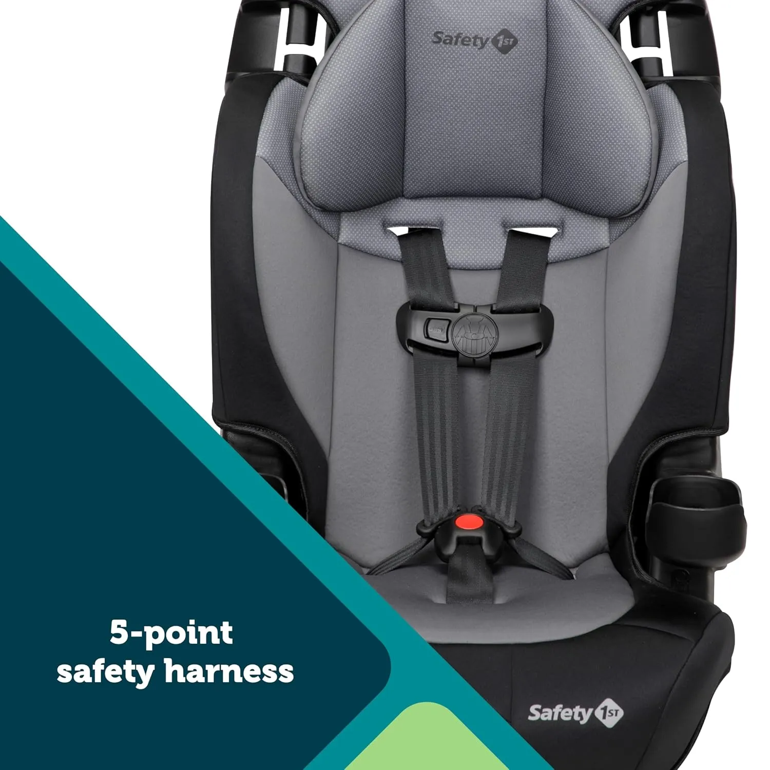 Safety 1st Grand 2-in-1 Booster Car Seat, Forward Facing Car Seat with Harness, High Back Booster Seat for Car, 30-65 Pounds and Belt-Positioning Booster, Car Seats, 40-100 Pounds, Sunrise Coral