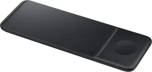 Samsung Electronics Wireless Charger Trio, Qi Compatible - Charge up to 3 Devices at Once - for Galaxy Phones, Buds, Watches, and Apple iPhone Devices, Black (US Version)