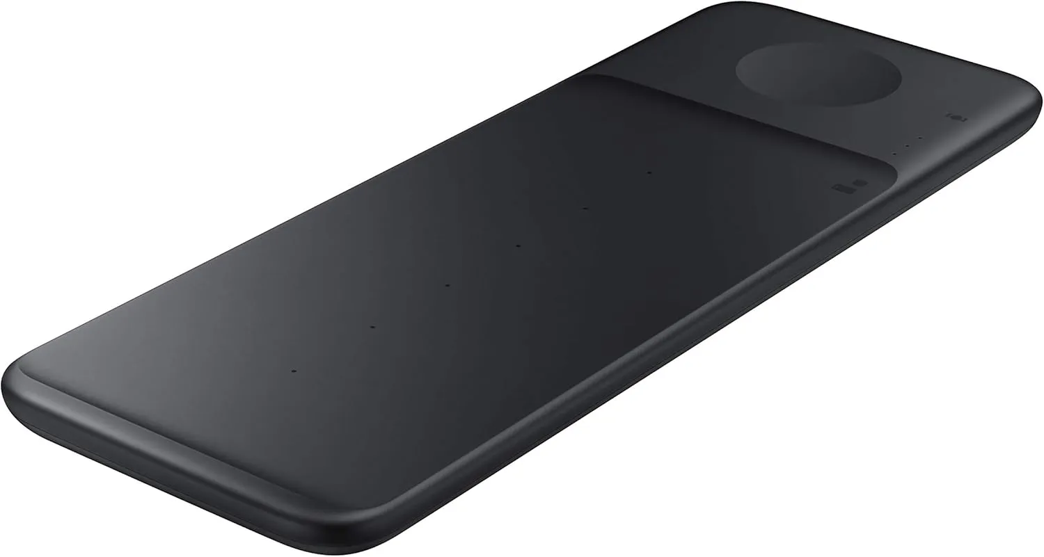 Samsung Electronics Wireless Charger Trio, Qi Compatible - Charge up to 3 Devices at Once - for Galaxy Phones, Buds, Watches, and Apple iPhone Devices, Black (US Version)