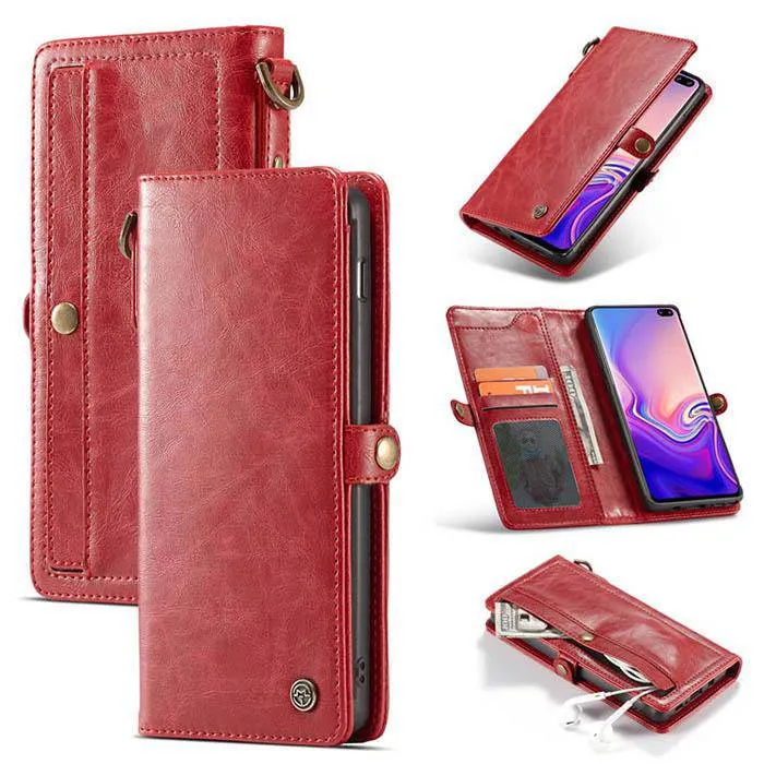 Samsung  Wallet Magnetic Case With Wrist Strap Detachable 2 in 1 Back Cover