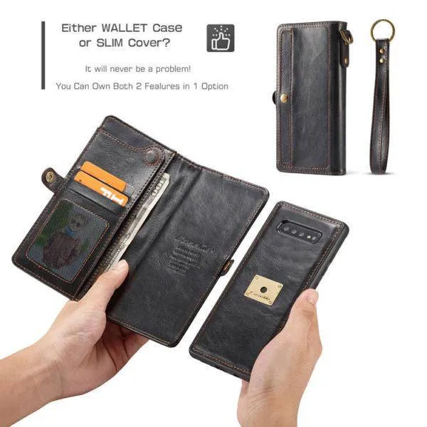Samsung  Wallet Magnetic Case With Wrist Strap Detachable 2 in 1 Back Cover
