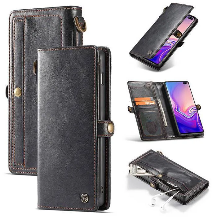 Samsung  Wallet Magnetic Case With Wrist Strap Detachable 2 in 1 Back Cover