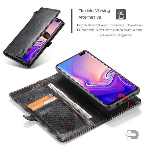Samsung  Wallet Magnetic Case With Wrist Strap Detachable 2 in 1 Back Cover