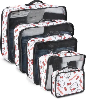 Sanrio's Hello Kitty Packing Cubes - 5 Piece Packing Cube Bags - Travel Essentials - Suitcase Luggage Organizer Set - Hello Kitty and Friends, My Melody, Kerromi, Kerropi, Badtz-Maru (Hello Kitty)