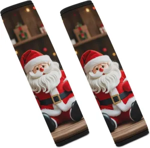 Santa Claus Doll Reindeer Model Auto Seat Belt Cover 2PCS Universal Car Seat Belt Shoulder Protector Pad, Protect Your Shoulders and Neck for Car Seat Belt, Shoulder Bag, Backpack
