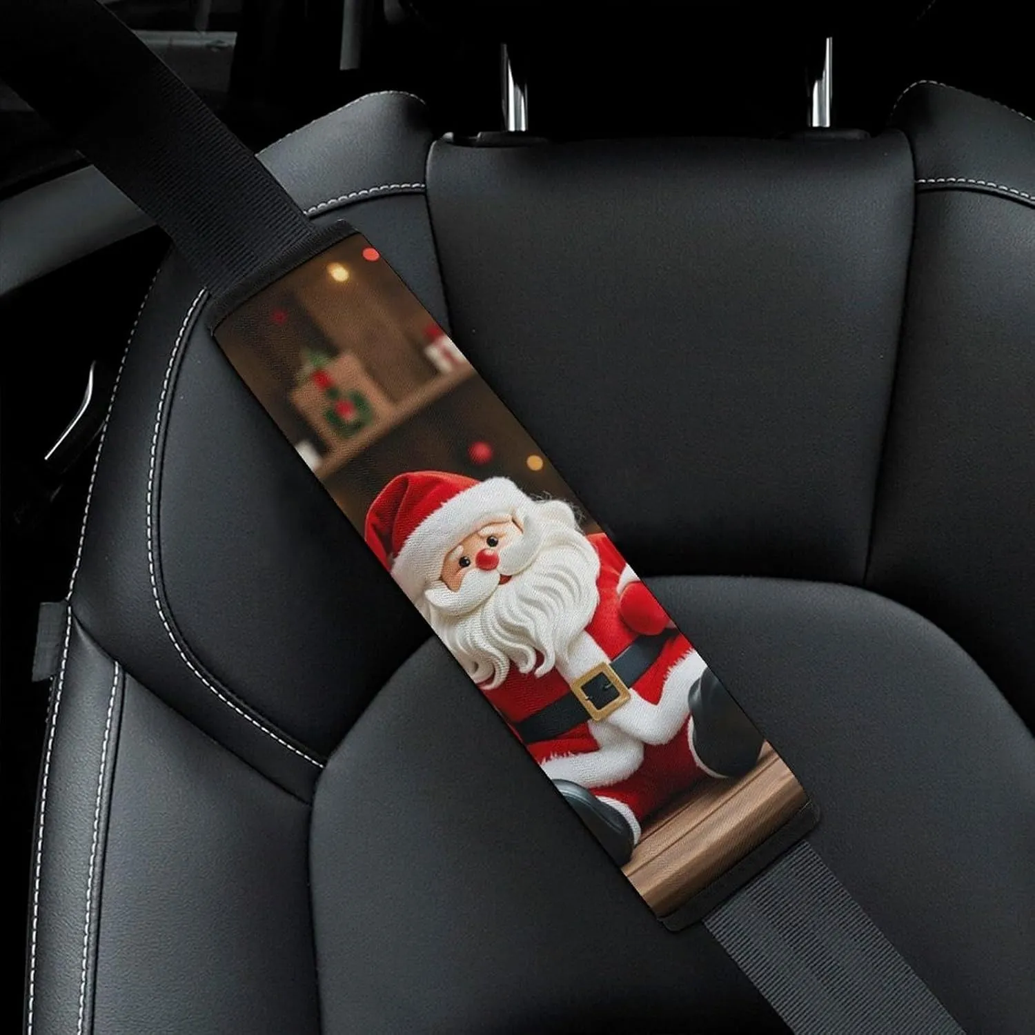 Santa Claus Doll Reindeer Model Auto Seat Belt Cover 2PCS Universal Car Seat Belt Shoulder Protector Pad, Protect Your Shoulders and Neck for Car Seat Belt, Shoulder Bag, Backpack