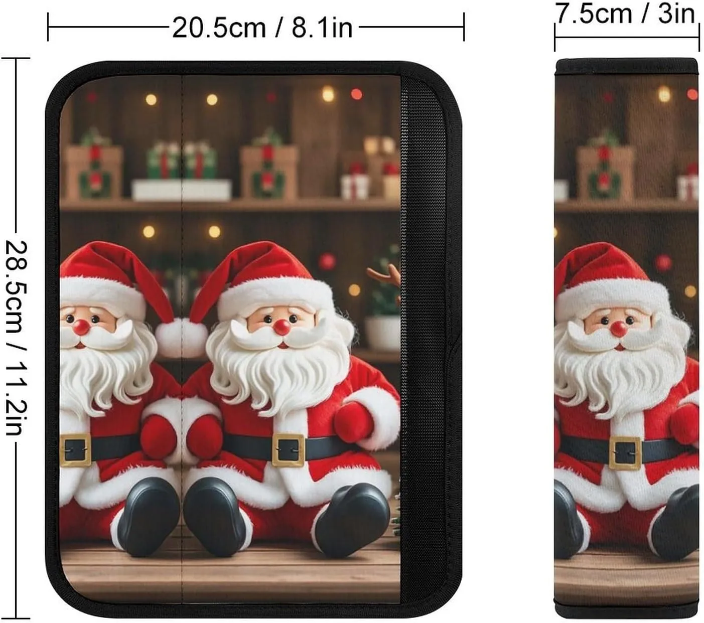Santa Claus Doll Reindeer Model Auto Seat Belt Cover 2PCS Universal Car Seat Belt Shoulder Protector Pad, Protect Your Shoulders and Neck for Car Seat Belt, Shoulder Bag, Backpack