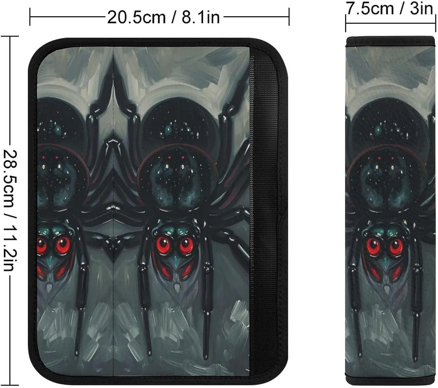 Scary Spider Auto Seat Belt Cover 2PCS Universal Car Seat Belt Shoulder Protector Pad, Protect Your Shoulders and Neck for Car Seat Belt, Shoulder Bag, Backpack