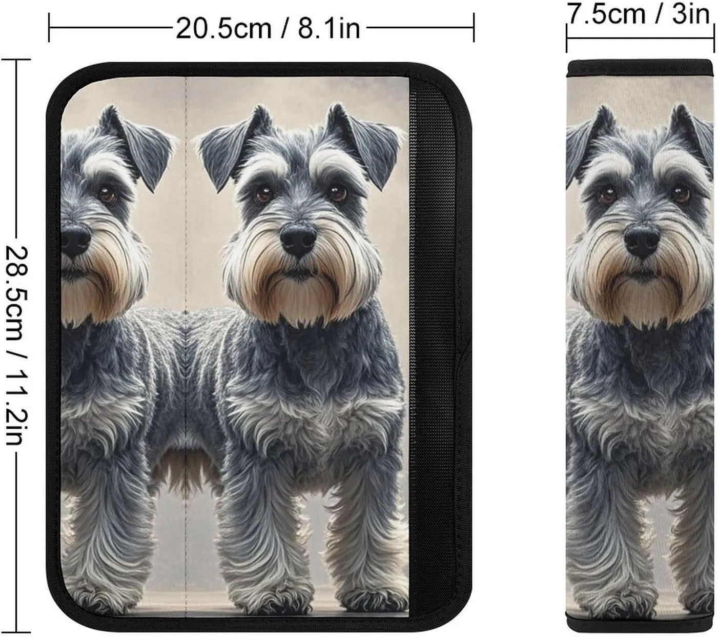 Schnauzer Auto Seat Belt Cover 1PCS Universal Car Seat Belt Shoulder Protector Pad, Protect Your Shoulders and Neck for Car Seat Belt, Shoulder Bag, Backpack