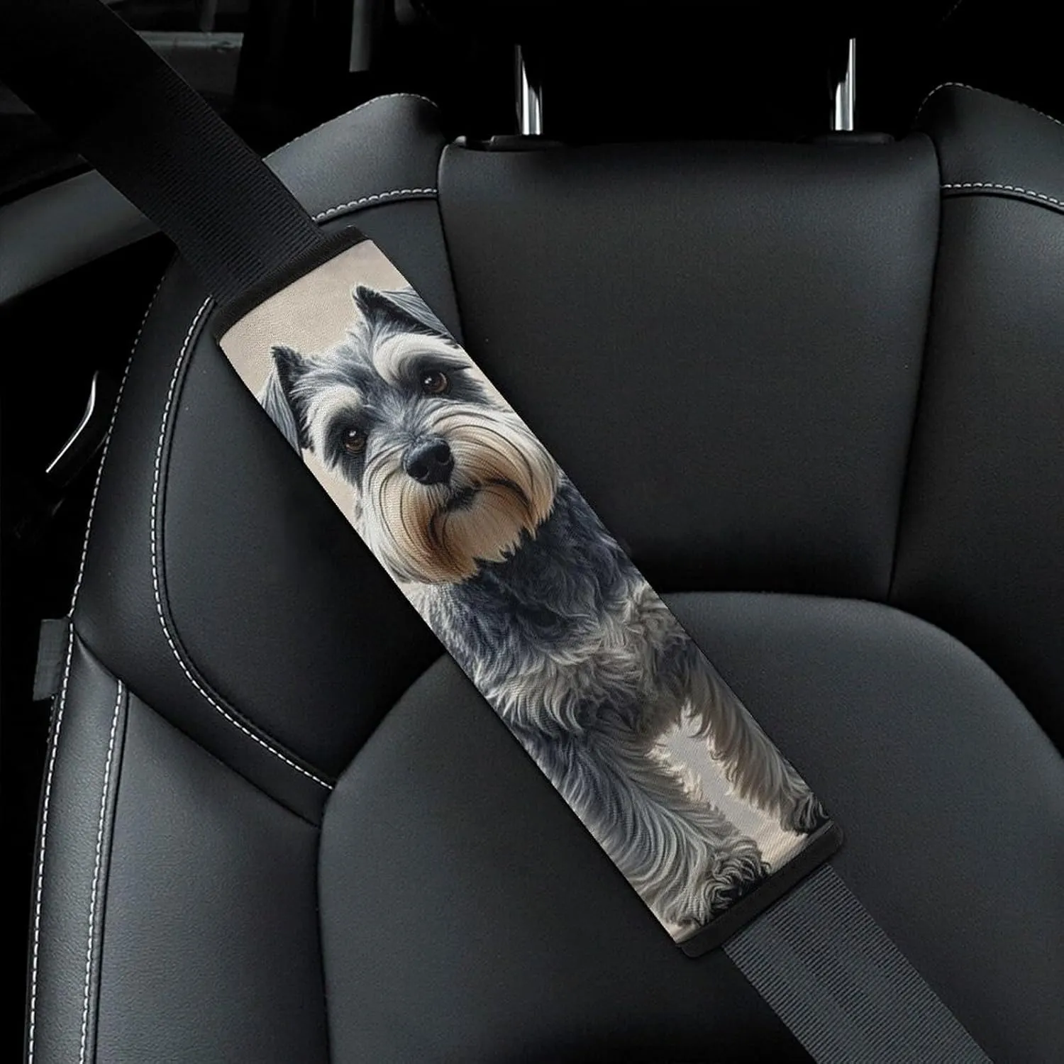 Schnauzer Auto Seat Belt Cover 1PCS Universal Car Seat Belt Shoulder Protector Pad, Protect Your Shoulders and Neck for Car Seat Belt, Shoulder Bag, Backpack
