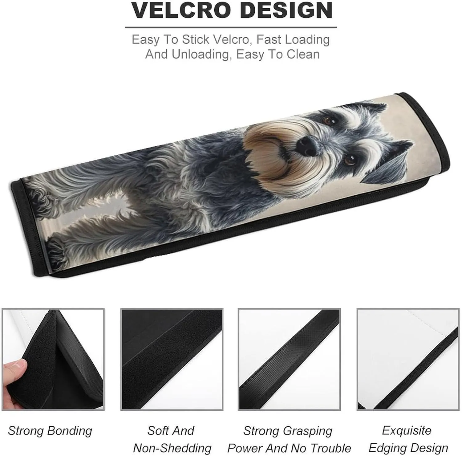 Schnauzer Auto Seat Belt Cover 1PCS Universal Car Seat Belt Shoulder Protector Pad, Protect Your Shoulders and Neck for Car Seat Belt, Shoulder Bag, Backpack