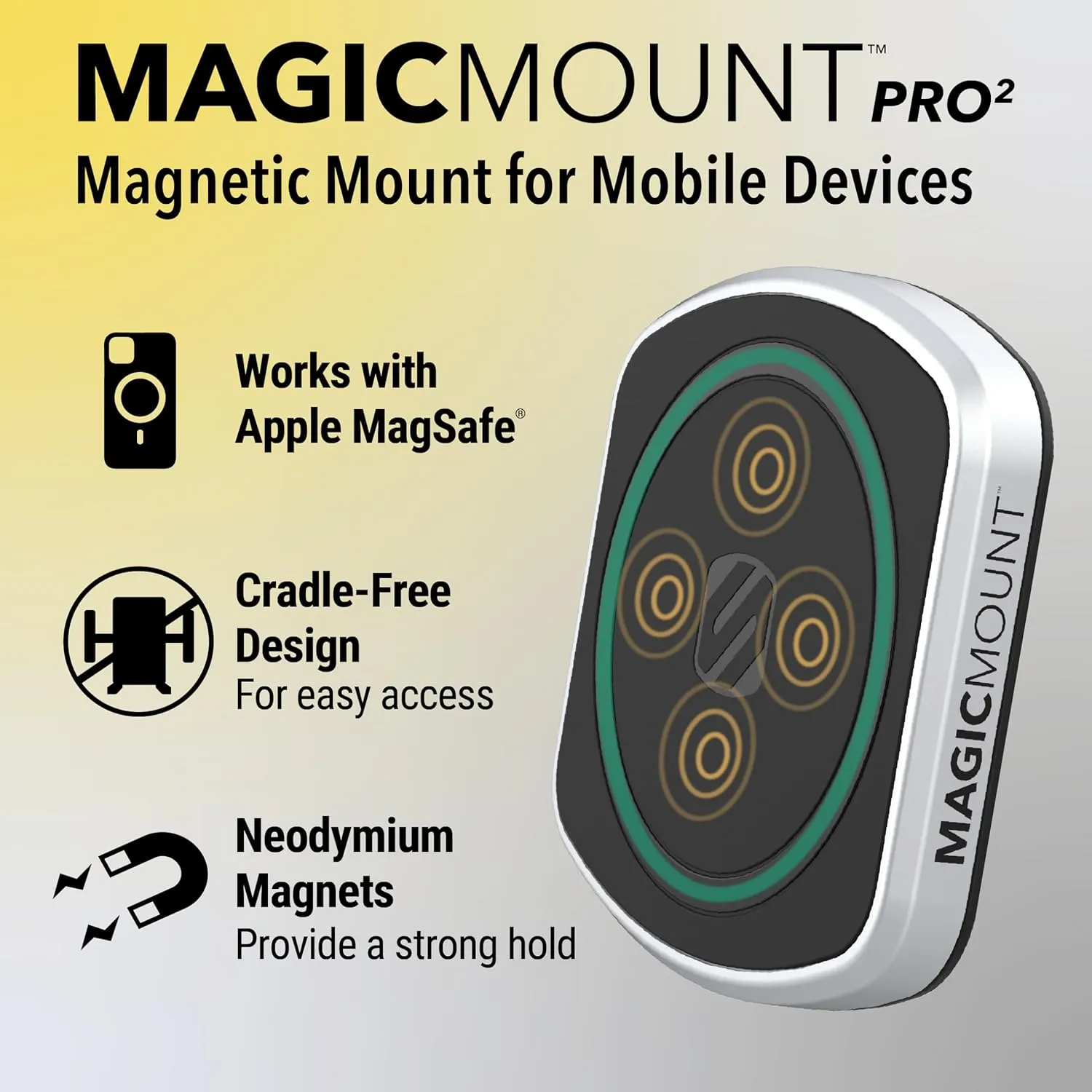 SCOSCHE MP2WD2HD MagicMount™ Pro2 XL Heavy Duty, Strong Suction Cup Cell Phone Mount with Long Arm Windshield/Dashboard Phone Holder and Anti-Shake Stabilizer for iPhone, Android, Tablet, Car, Truck
