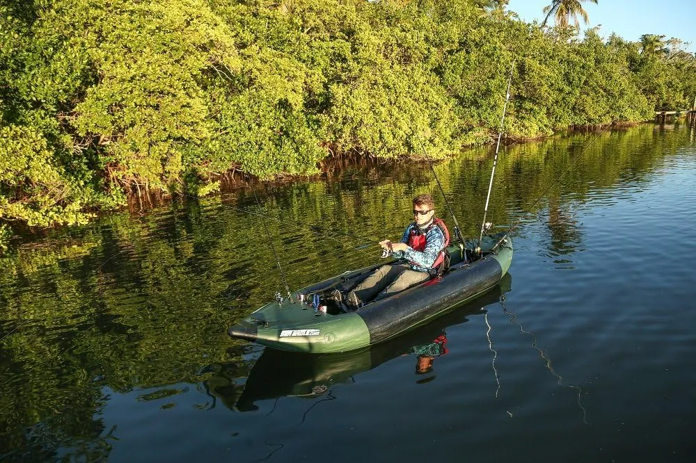 Sea Eagle 350FX Inflatable Explorer 1 Person 11’6” Fishing Kayak Fishing – Fishing, Touring, Camping & Whitewater