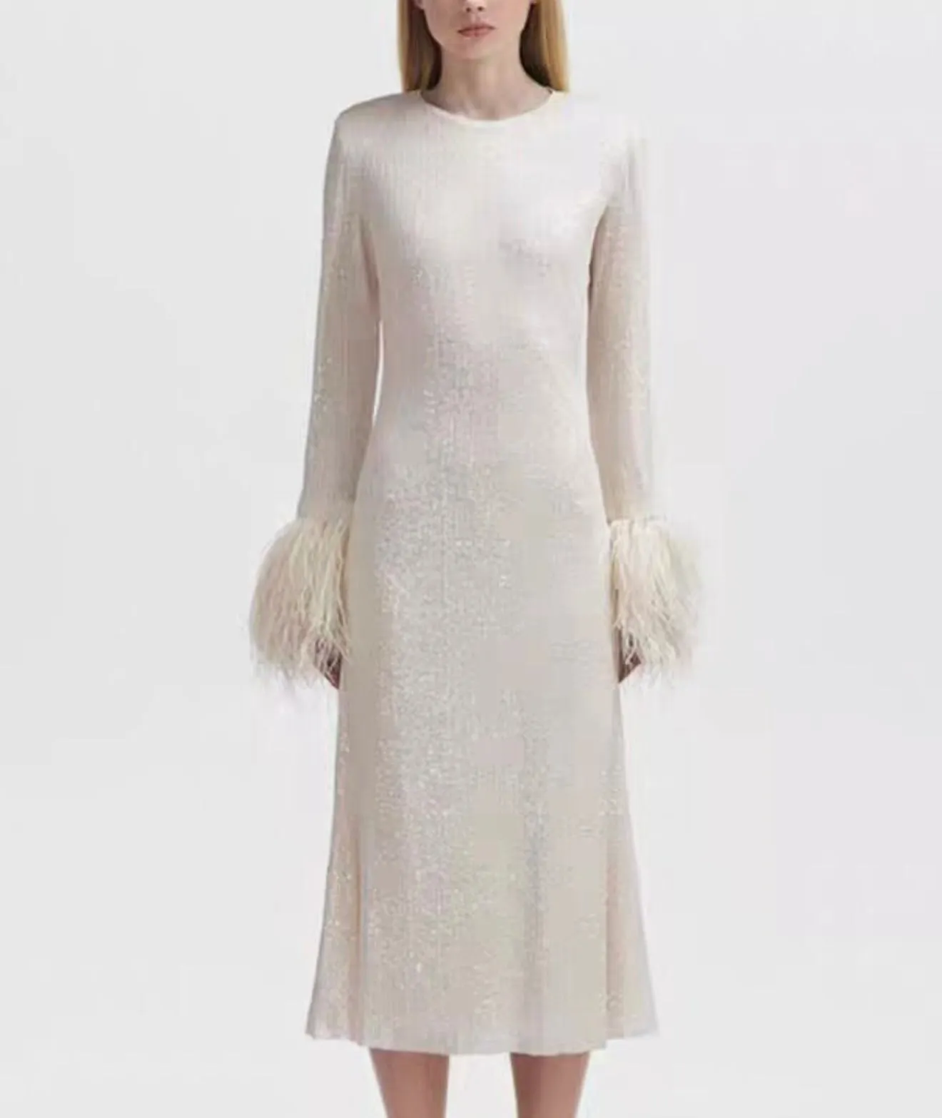 Self-Portrait - Sequin Feather Dress