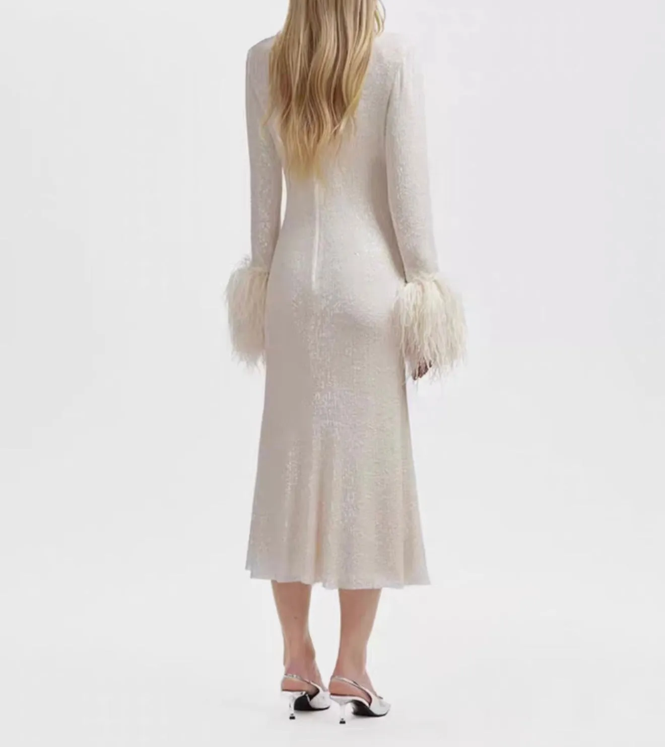 Self-Portrait - Sequin Feather Dress