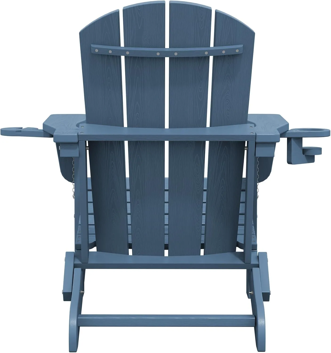 SERWALL Folding Adirondack Chair, HDPE Adirondack Chairs Set of 2, Plastic Outdoor Chairs- Looks Exactly Like Real Wood- Navy
