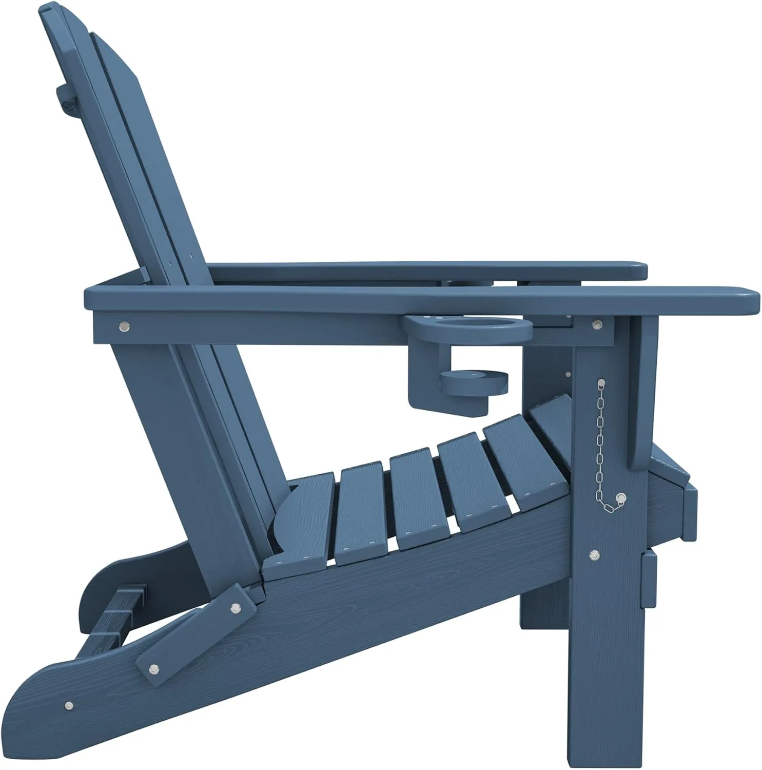 SERWALL Folding Adirondack Chair, HDPE Adirondack Chairs Set of 2, Plastic Outdoor Chairs- Looks Exactly Like Real Wood- Navy