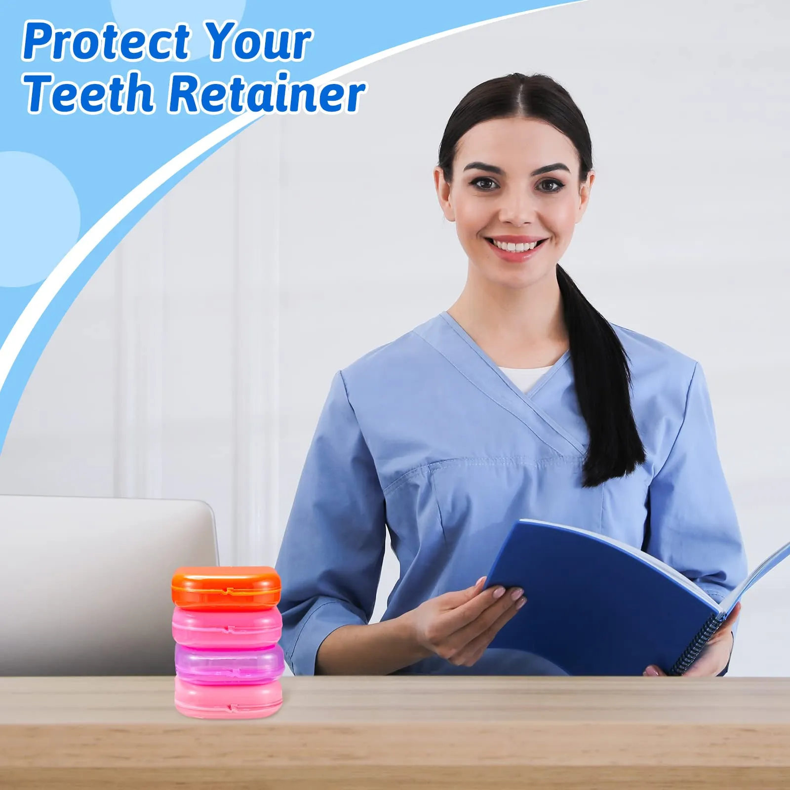 Sherr 120 Pcs Dental Retainer Case with Holes 12 Colors Denture Case Mouth Guard Holder Multicolored Retainer Holder False Teeth Container for Travel Office Home