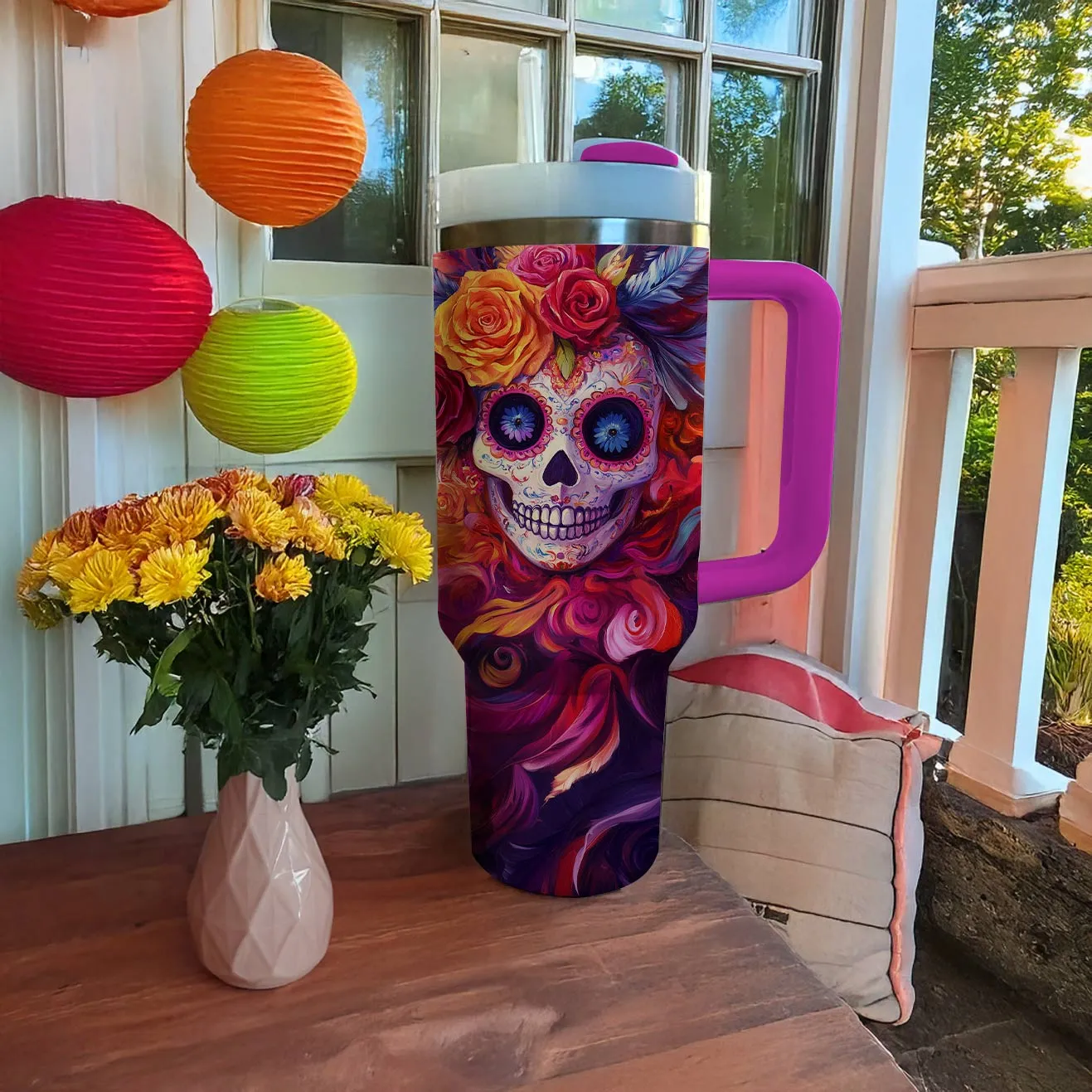 Shineful Tumbler - Fiesta Skull