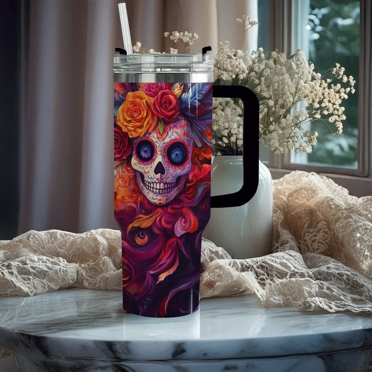 Shineful Tumbler - Fiesta Skull