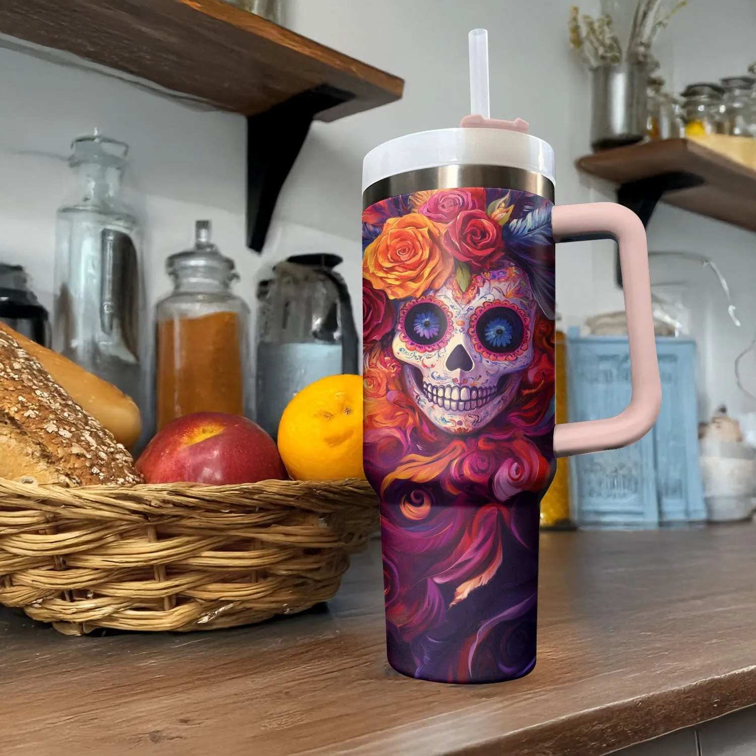 Shineful Tumbler - Fiesta Skull