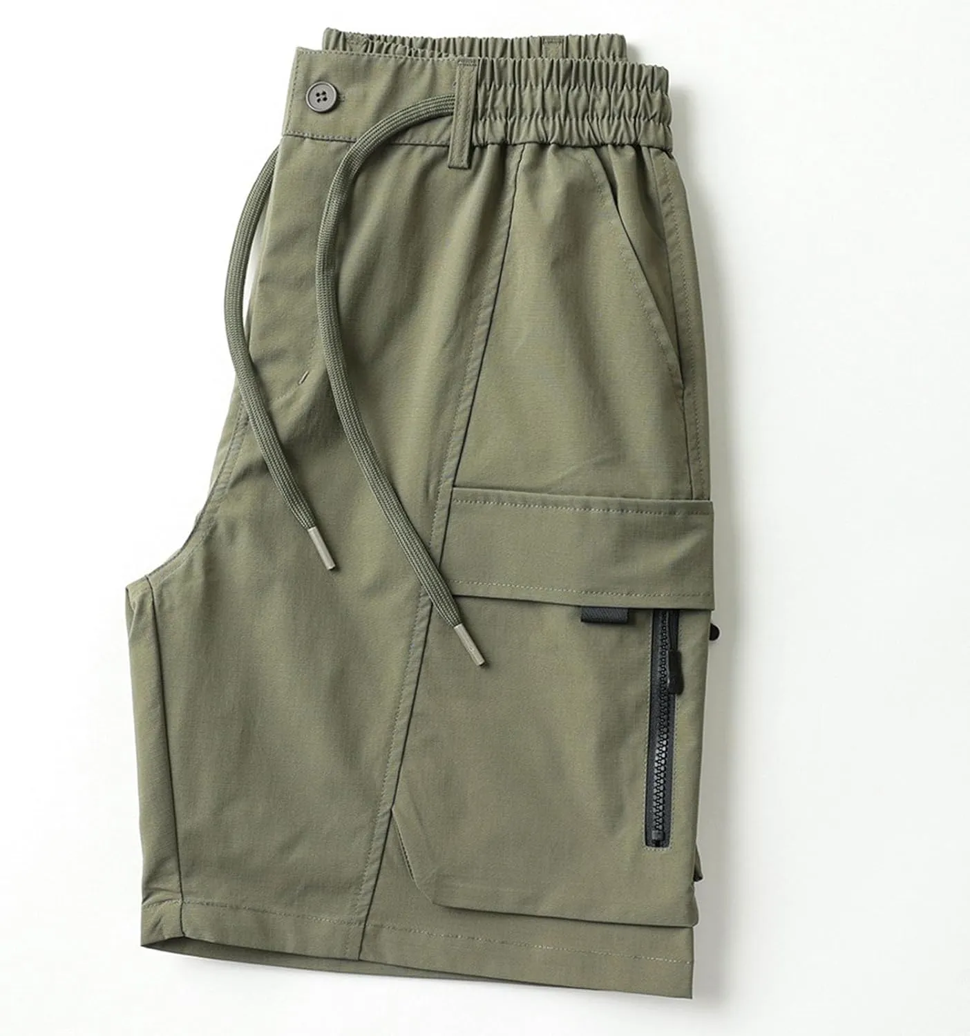 Shorts for Men Trendy Adjustable Track Regular Fit Date Belt Linen Short Shorts for Men Bungee Lightweight Cropped