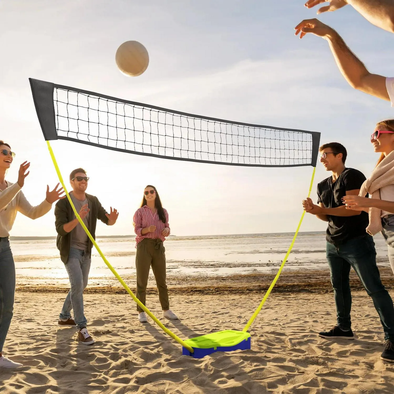 Shuttlecocks Clean-lined Rackets, Badminton Set Net Volleyball Priority shipping SPORTNOW Portable W/