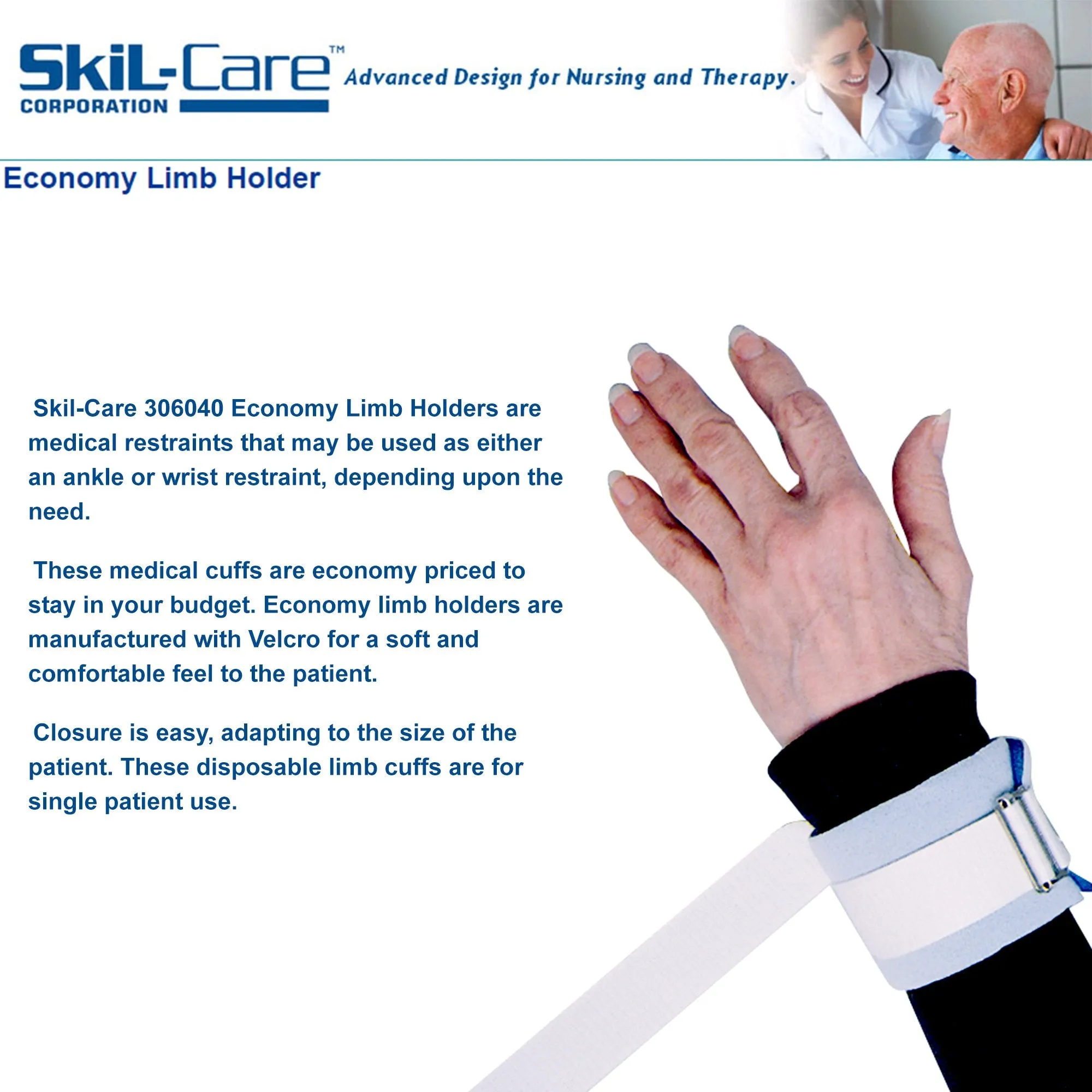 SkiL-Care™ Dispos-A-Cuff Ankle / Wrist Restraint