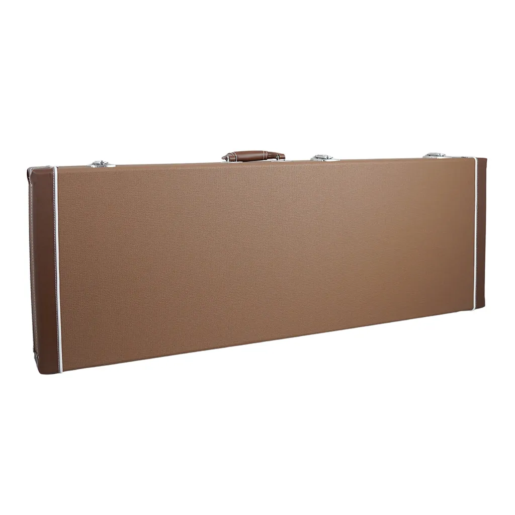 Sky Premium Electric Guitar Hard Case, Brown with Silver Plush Interior