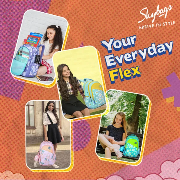 Skybags BLOOM 02 SCHOOL BACKPACK YELLOW BLUE