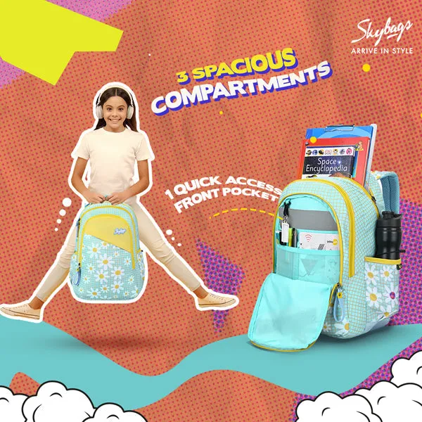 Skybags BLOOM 02 SCHOOL BACKPACK YELLOW BLUE
