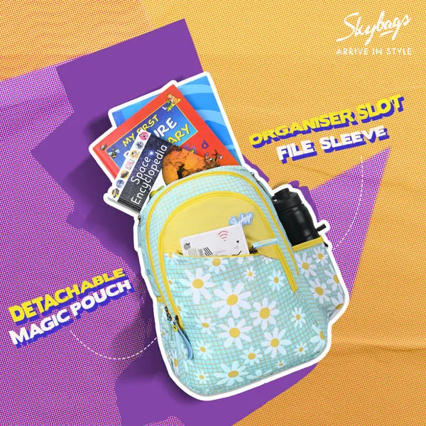Skybags BLOOM 02 SCHOOL BACKPACK YELLOW BLUE