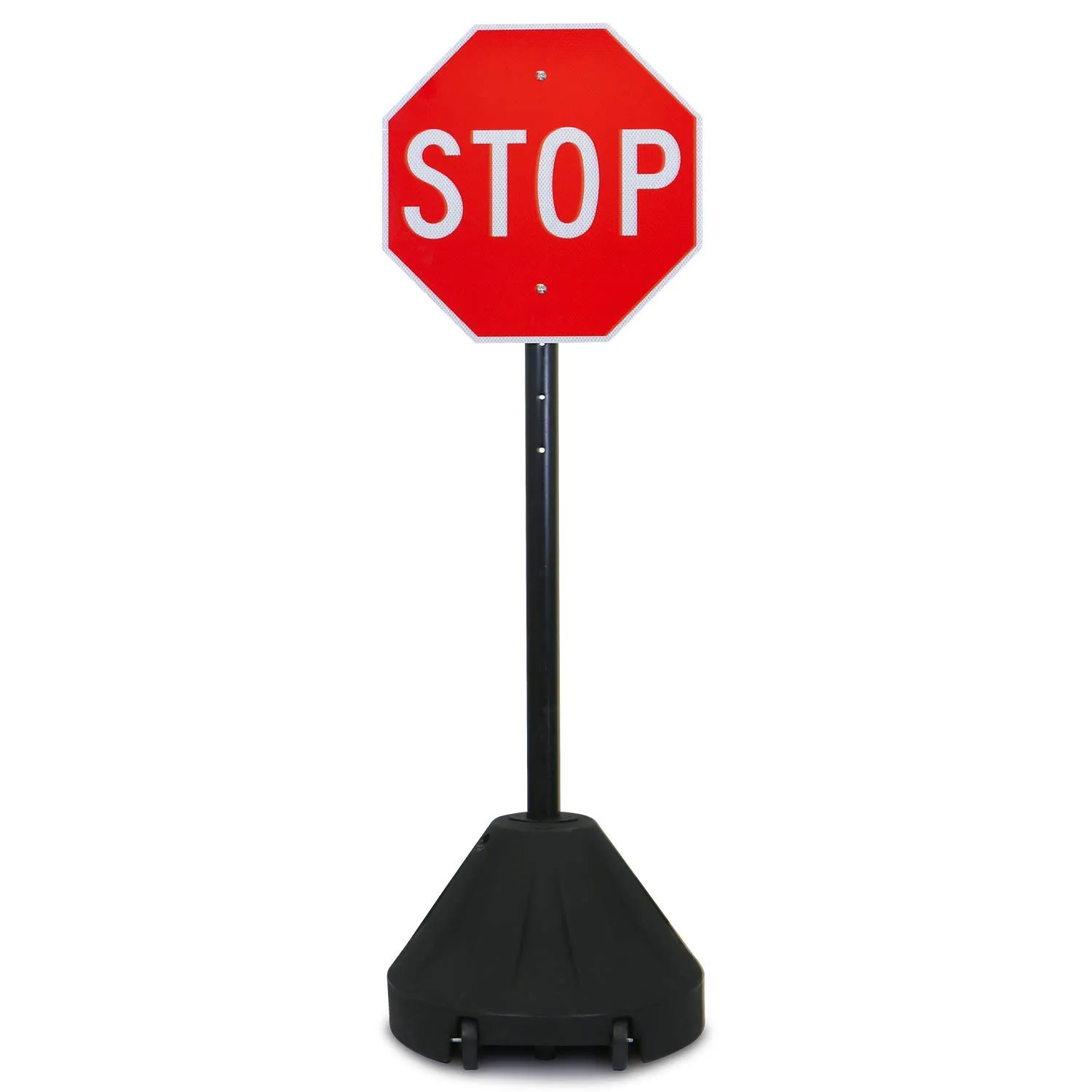 SmartSign Roll 'n' Pole Standard Black Base | 3.5ft. Pole with 1.5ft. Diameter Base, Made in USA