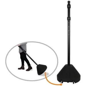 SmartSign Roll 'n' Pole Standard Black Base | 3.5ft. Pole with 1.5ft. Diameter Base, Made in USA