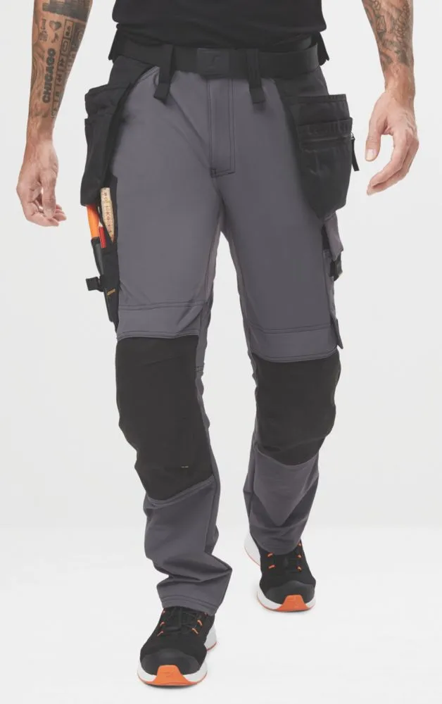 Snickers 6271 Full Stretch Trousers Steel Grey / Black 36" W 32" L