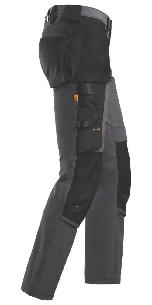 Snickers 6271 Full Stretch Trousers Steel Grey / Black 36" W 32" L
