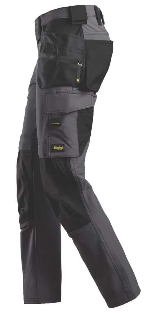 Snickers 6271 Full Stretch Trousers Steel Grey / Black 36" W 32" L