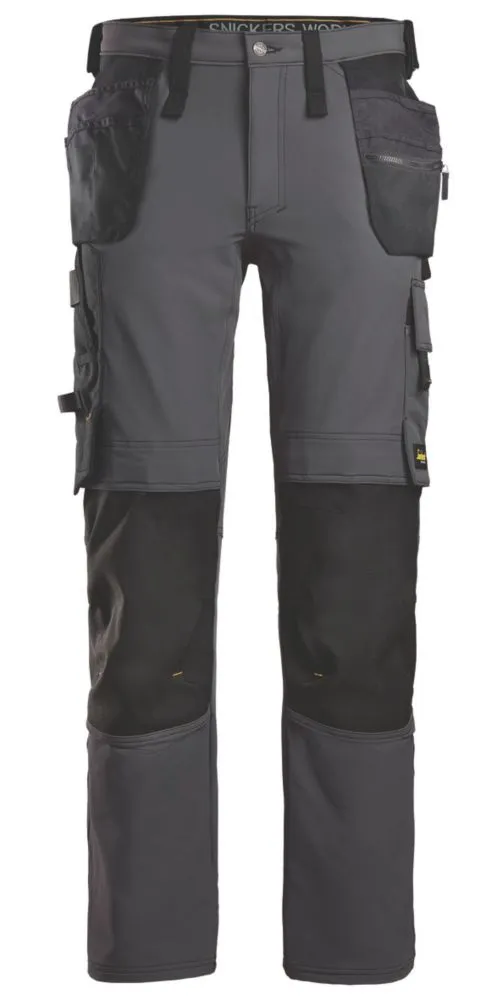 Snickers 6271 Full Stretch Trousers Steel Grey / Black 36" W 32" L