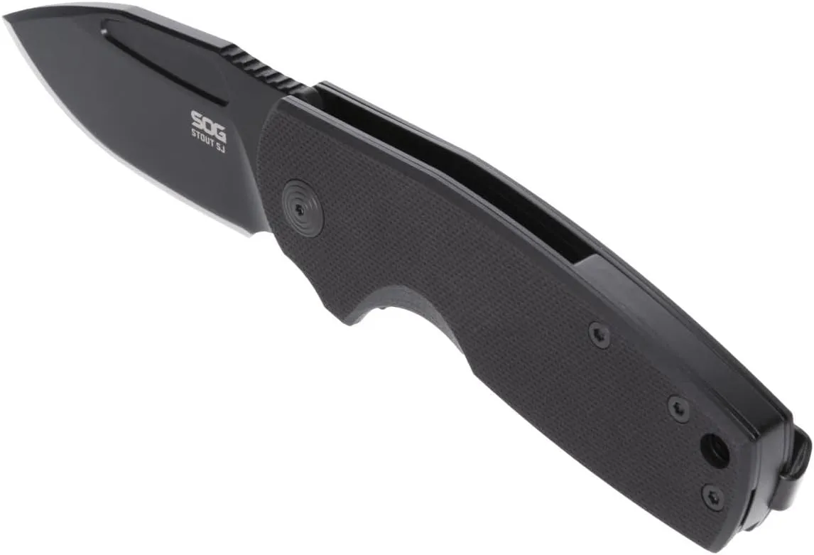 SOG Stout SJ Everyday Carry Portable Outdoor Camping Folding Knife | Ambidextrous Carry | CRYO D2 Steel Blade | Slip Joint
