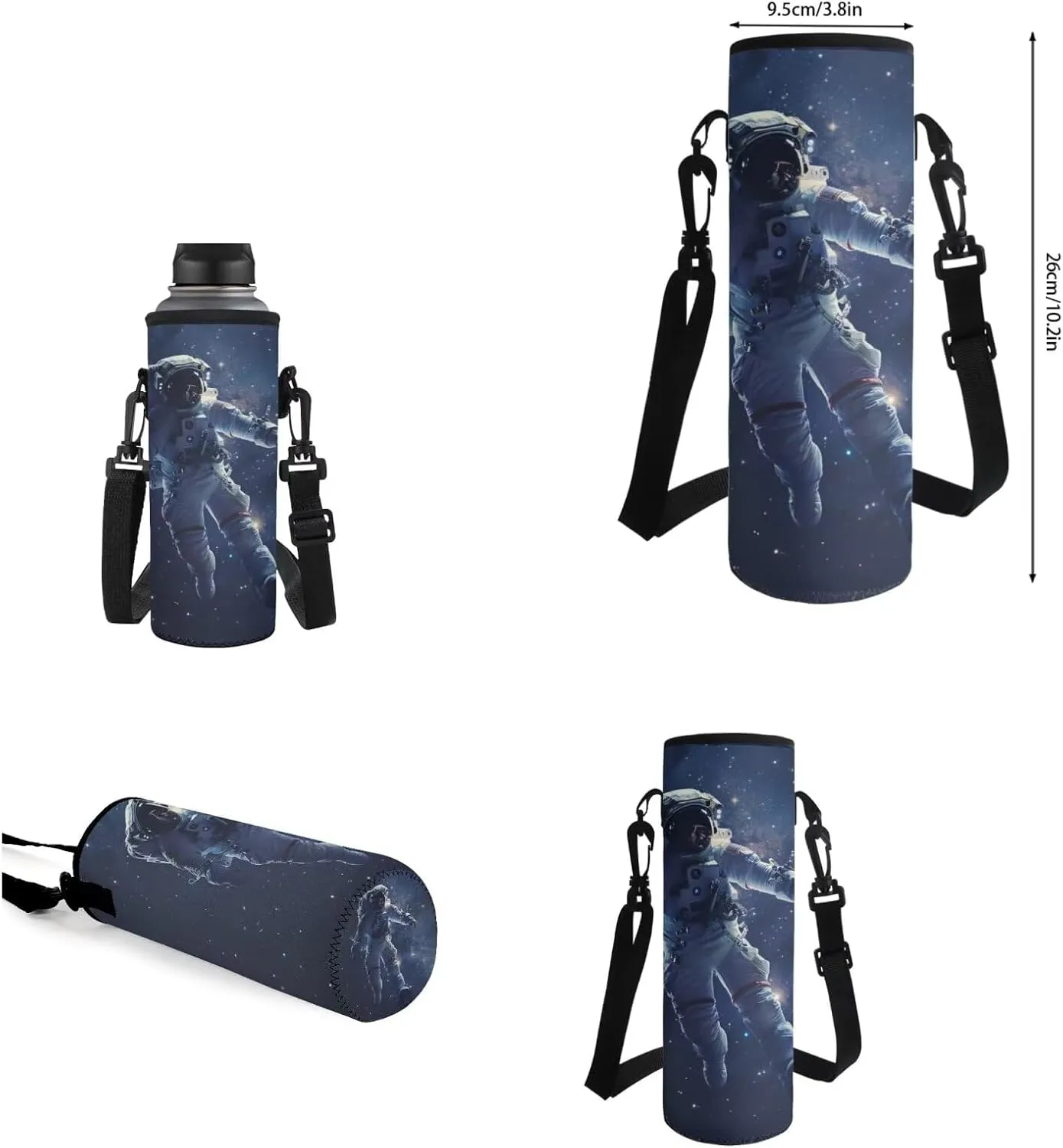 Space Galaxy Astronaut Backpack for Boys Kids Backpack with Lunch Box Water Bottle Pouch and Desk Pen Holder 4PCS Bookbag Set for School Teens 17 inch Large Middle School Bag with Side Pocket
