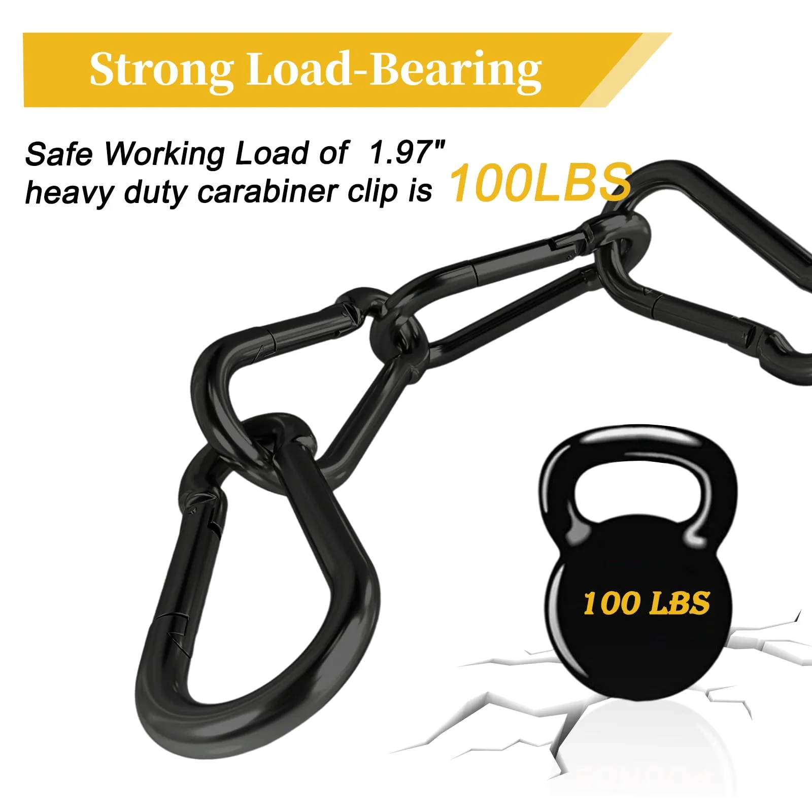 Spring Snap Hook Black Carabiner ，Sunxer Tool Small Black Carabiner Clip 1.97 inch 5 PCS Heavy Duty Carabiner Clip Qick Link for Keychain Dog Leash Locking Camping Fishing Hiking 1.97inch(M5)--5pcs