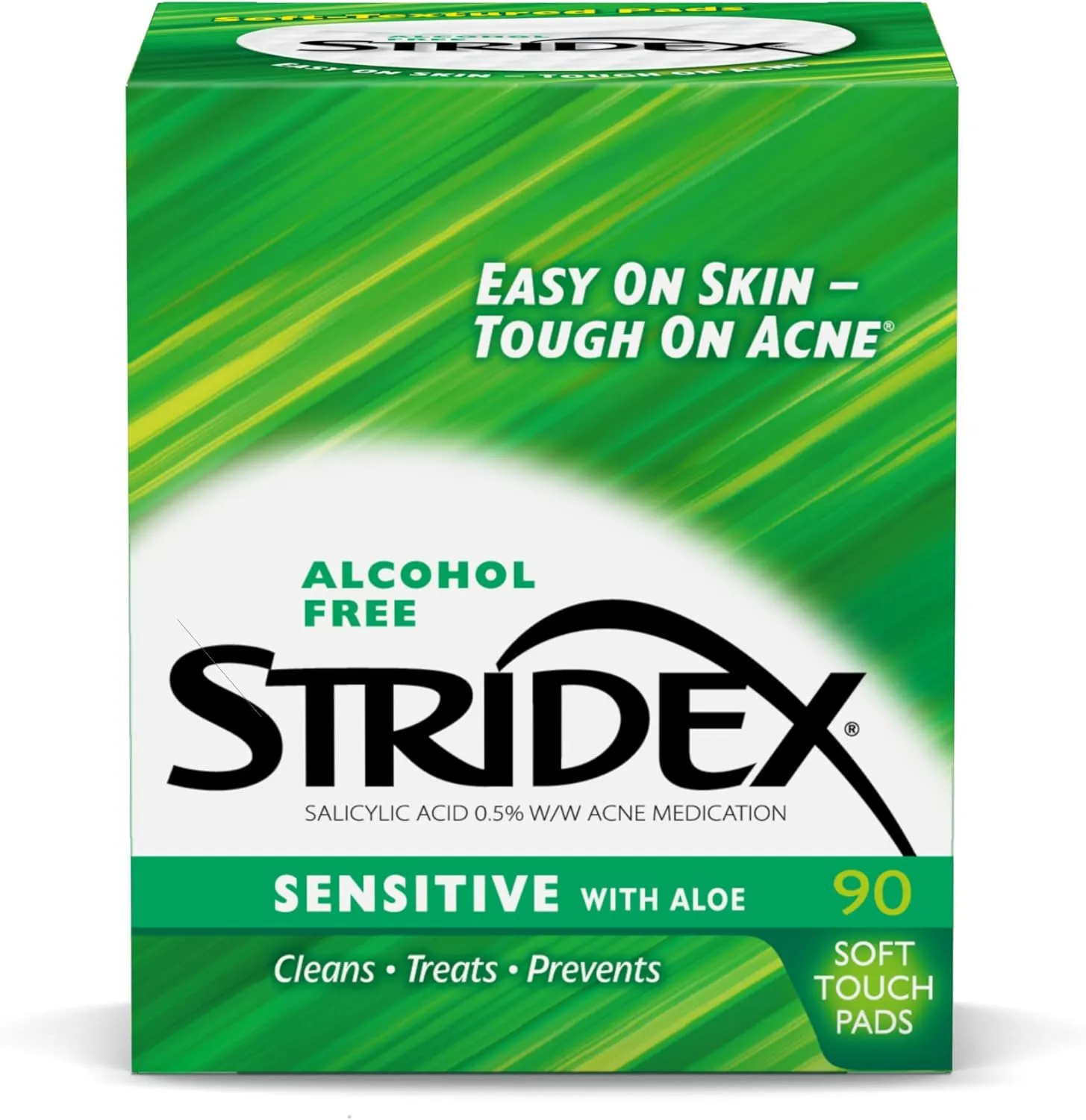 Stridex Medicated Acne Pads, Sensitive, 90-count, (Pack of 3)