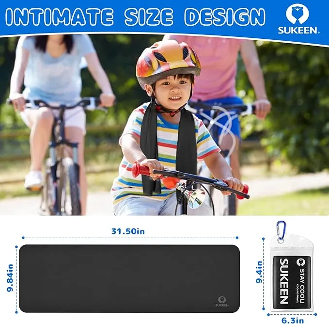 Sukeen Mini Cooling Towel(31 "x9),Kids Cooling Towel,Ice Towel,Soft Breathable Chilly Towel,Microfiber Towel for Boys and Girls Shool,Sport,Running,Camping,Fitness,Parent-Child Activities,ect.