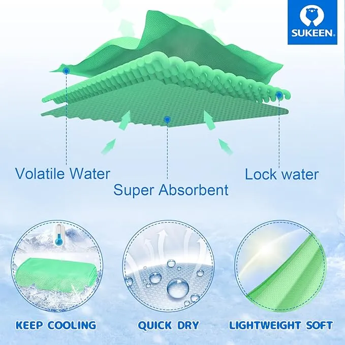 Sukeen Mini Cooling Towel(31 "x9),Kids Cooling Towel,Ice Towel,Soft Breathable Chilly Towel,Microfiber Towel for Boys and Girls Shool,Sport,Running,Camping,Fitness,Parent-Child Activities,ect.