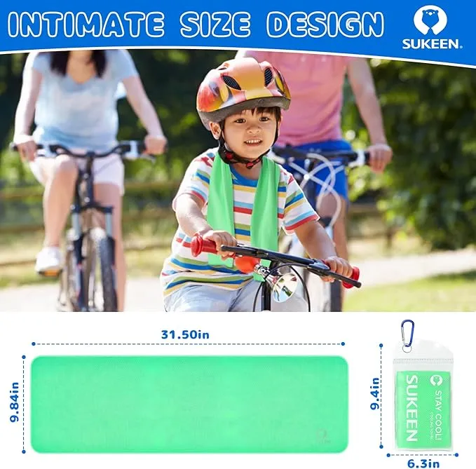 Sukeen Mini Cooling Towel(31 "x9),Kids Cooling Towel,Ice Towel,Soft Breathable Chilly Towel,Microfiber Towel for Boys and Girls Shool,Sport,Running,Camping,Fitness,Parent-Child Activities,ect.