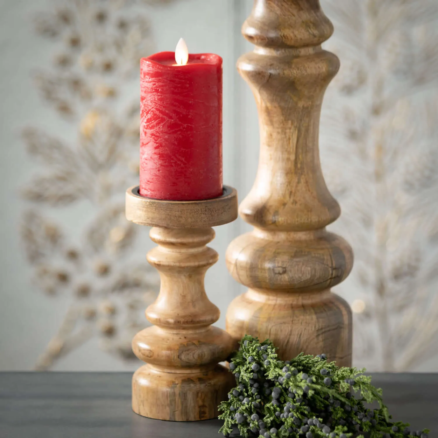Sullivans Pillar Candleholder 16"H, 12"H & 8"H Brown