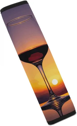 Sunset Wine Glass Auto Seat Belt Cover 1PCS Universal Car Seat Belt Shoulder Protector Pad, Protect Your Shoulders and Neck for Car Seat Belt, Shoulder Bag, Backpack